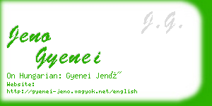 jeno gyenei business card